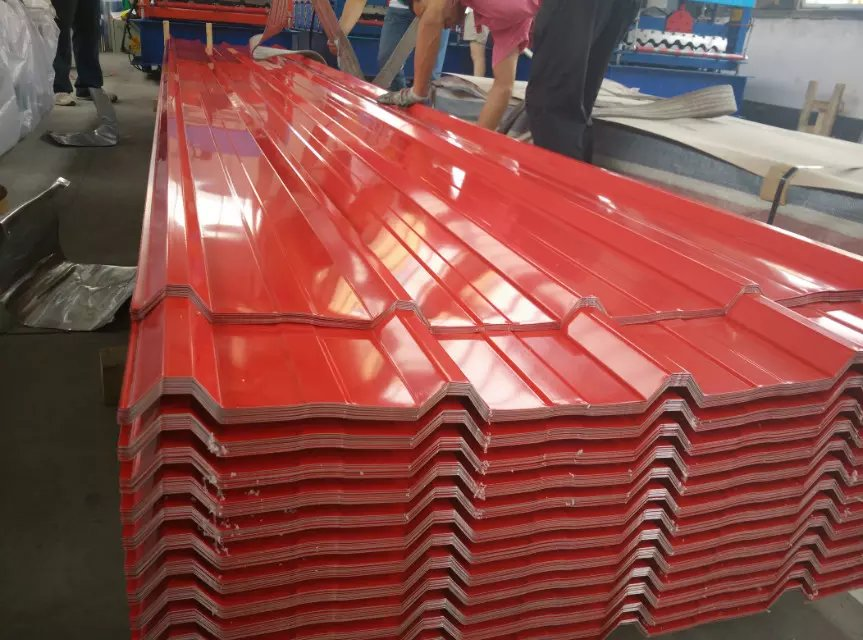 PPGI波紋彩鋼1050mm梯形彩塗金屬屋面板